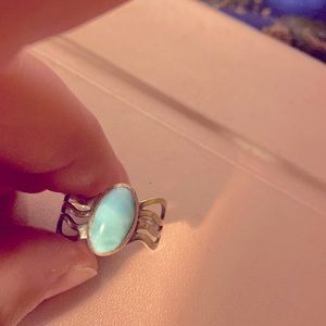 Larimar Sterling Silver Wave Ring